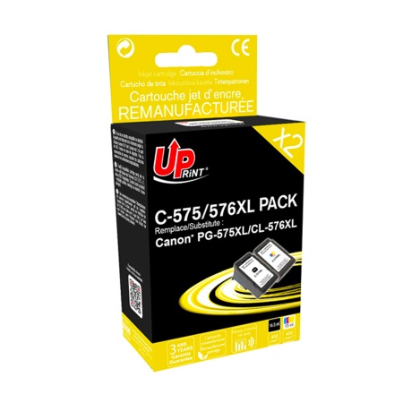 UPRINT PACK 2 CARTOUCHES REMANUFACTUREES CANON PG575XL/CL576XLXL N/CL  (Compatible)